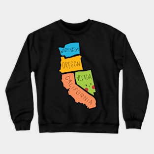 Kawaii American states, Cute American States Crewneck Sweatshirt